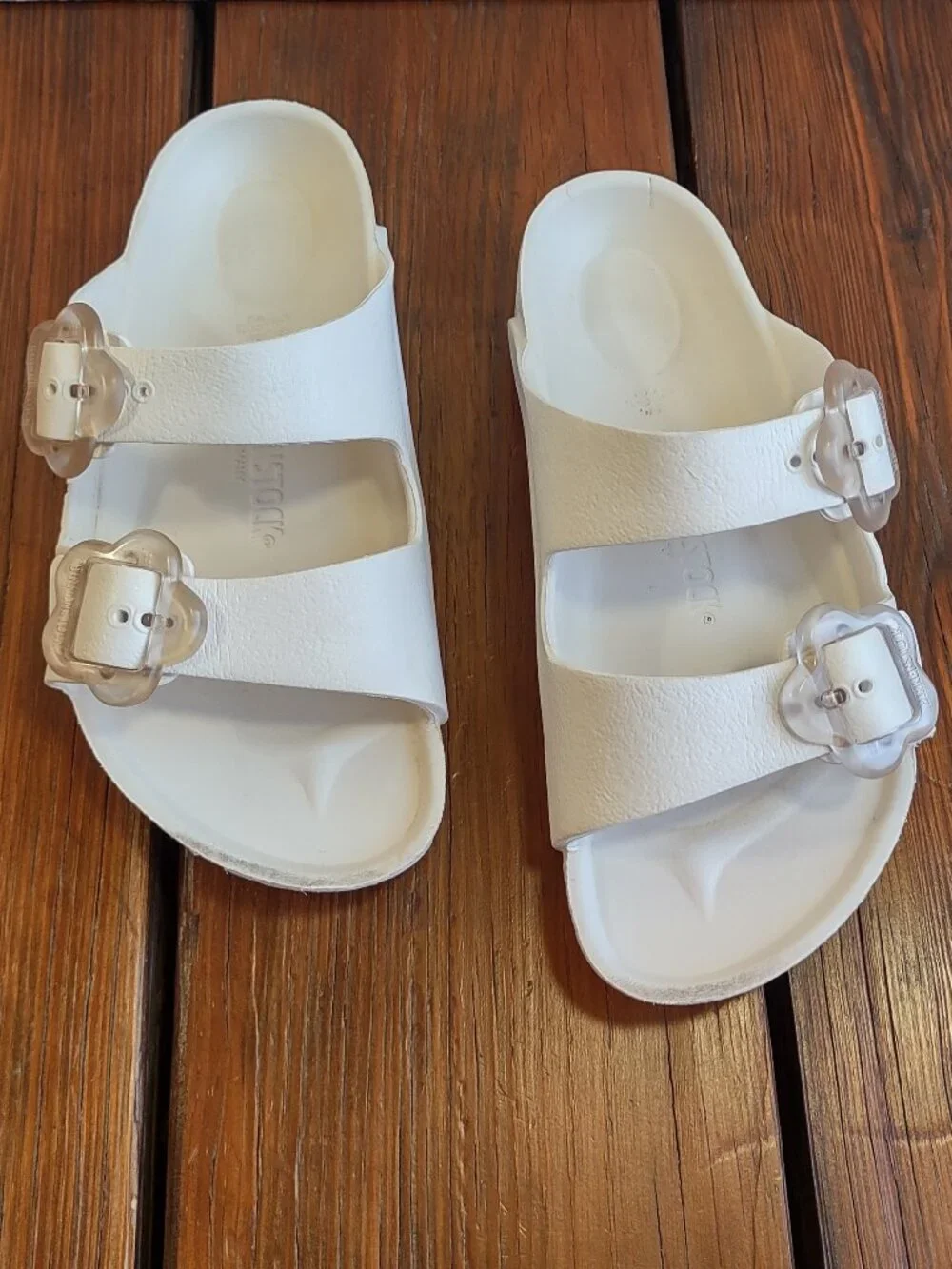 Birkenstock Kid Arizona Flower Sandals EVA Double Strap Eggshell EU 32  US 1-1.5